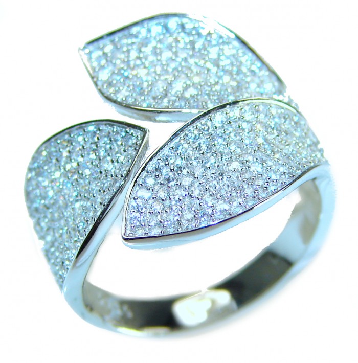 Exclusive 9.9 carat White Topaz .925 Sterling Silver handcrafted ring size 6 1/4 - photo 3