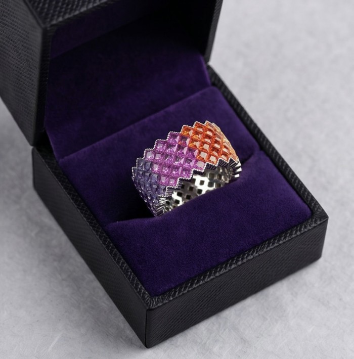 My own Rainbow - authentic 8.7 carat multigem .925 Sterling Silver Eternity Ring size 5 - photo 3
