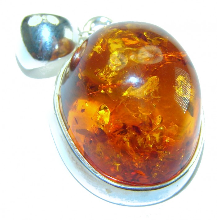 Vintage Beauty authentic Baltic Amber .925 Sterling Silver handcrafted pendant - photo 1