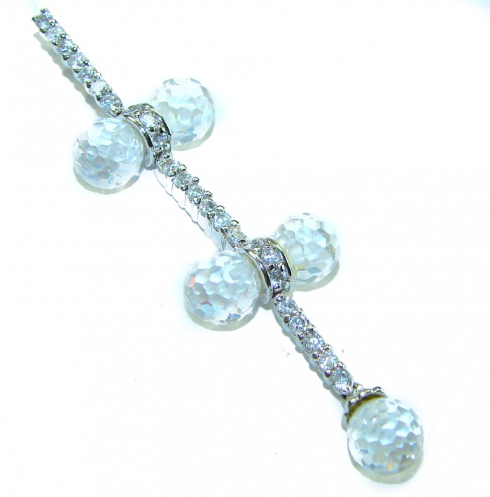 Vintage style- genuine 10.5 carat White Topaz .925 Sterling Silver handmade Pendant - photo 2