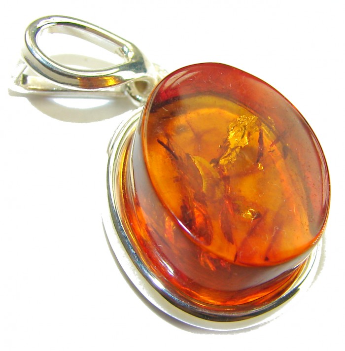 Vintage Beauty authentic Baltic Amber .925 Sterling Silver handcrafted pendant - photo 1