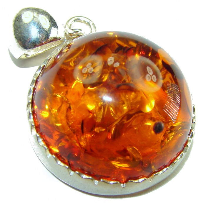 Vintage Beauty authentic Baltic Amber .925 Sterling Silver handcrafted pendant - photo 1