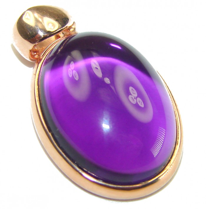 Vintage Design Amethyst 14K Gold over .925 Sterling Silver handcrafted Pendant - photo 3