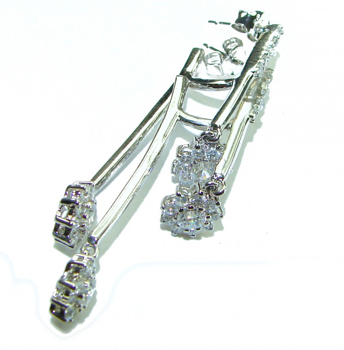 Exclusive White Topaz .925 Sterling Silver .925 Sterling Silver handcrafted Earrings - photo 2