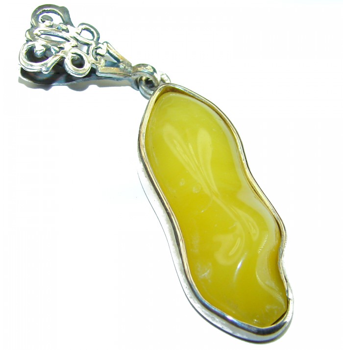 Butterscotch Baltic Amber .925 Sterling Silver handmade Pendant - photo 1