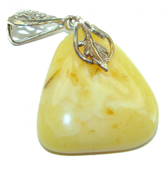 Butterscotch Baltic Amber .925 Sterling Silver handmade Pendant - photo 1