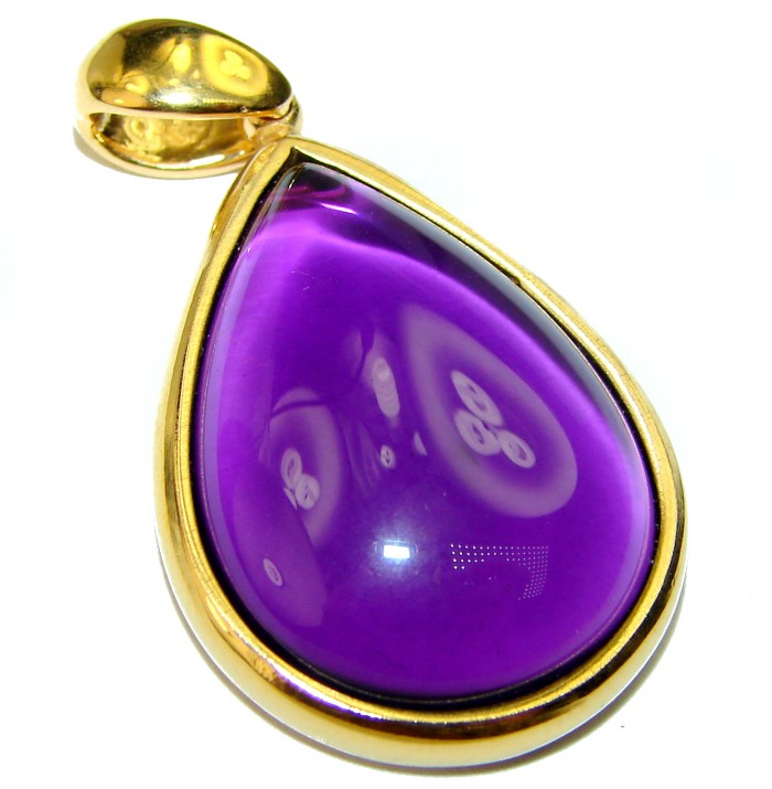 Vintage Design Amethyst 14K Gold over .925 Sterling Silver handcrafted Pendant - photo 2
