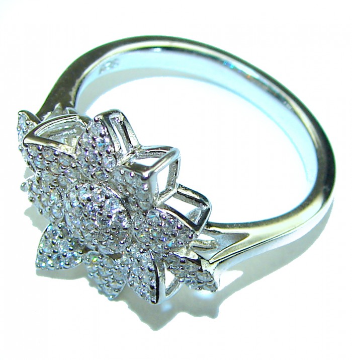 Dazzling Star Exclusive White Topaz .925 Sterling Silver handcrafted ring size 8 - photo 1