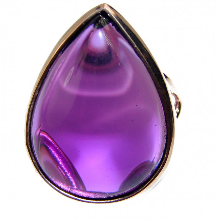 Purple Romance Amethyst 14K Gold over .925 Sterling Silver Handcrafted Ring size 6 - photo 1