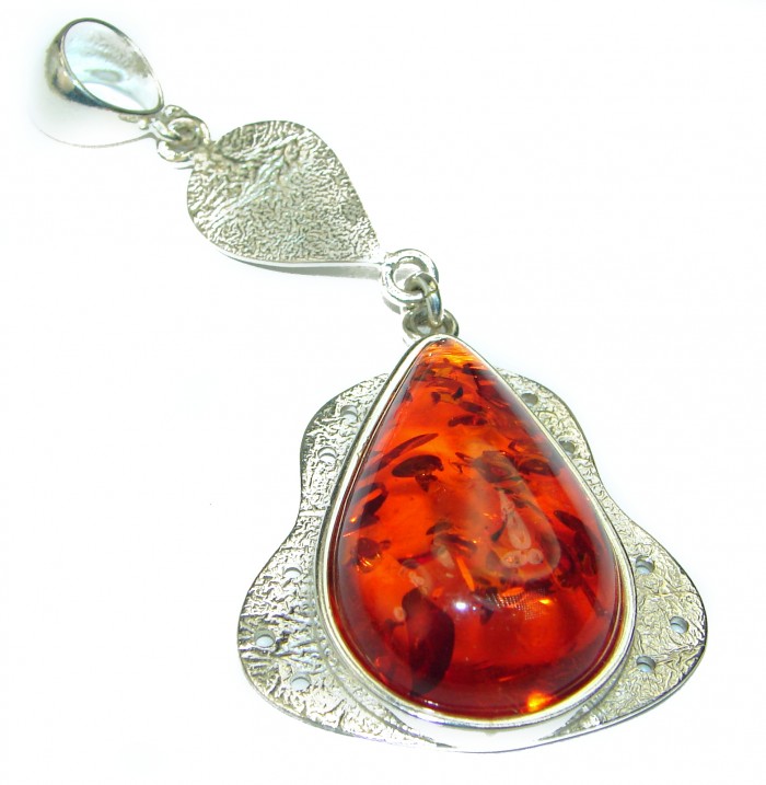 Authentic Baltic Amber .925 Sterling Silver handmade Pendant - photo 2
