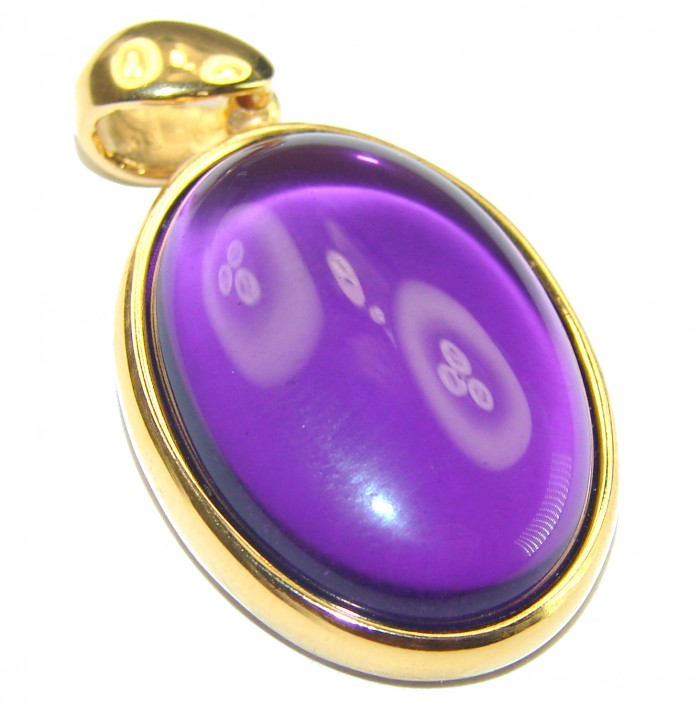 Vintage Design Amethyst 14K Gold over .925 Sterling Silver handcrafted Pendant - photo 1