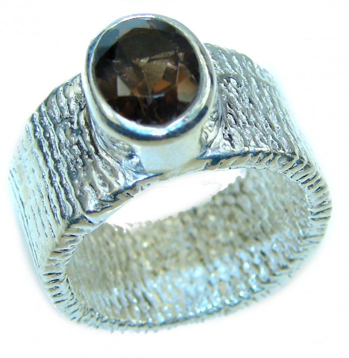 Smoky Topaz .925 Sterling Silver Ring size 6 1/4 - photo 1