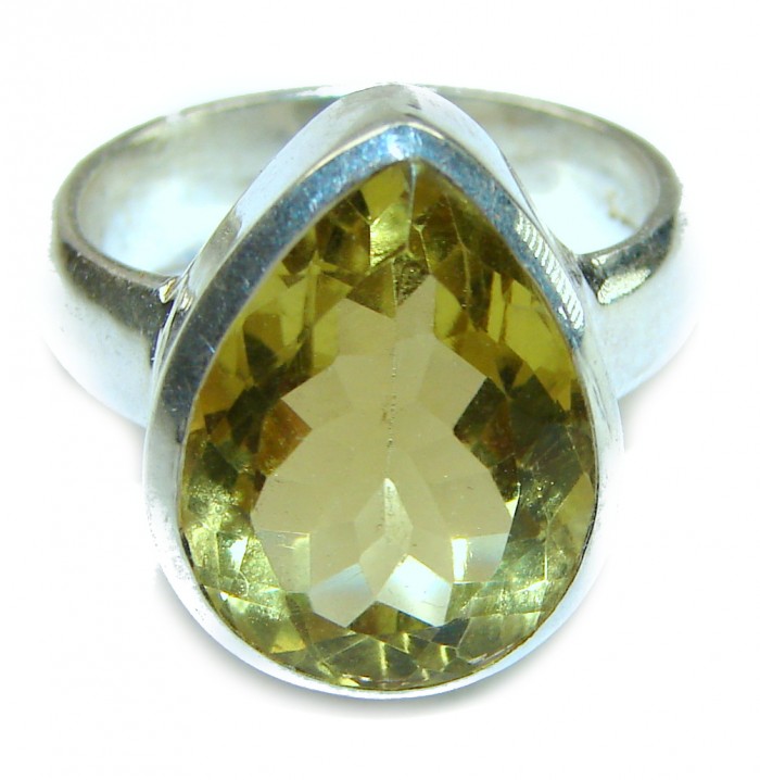 Authentic Citrine .925 Sterling Silver handmade Cocktail Ring s. 8 - photo 2