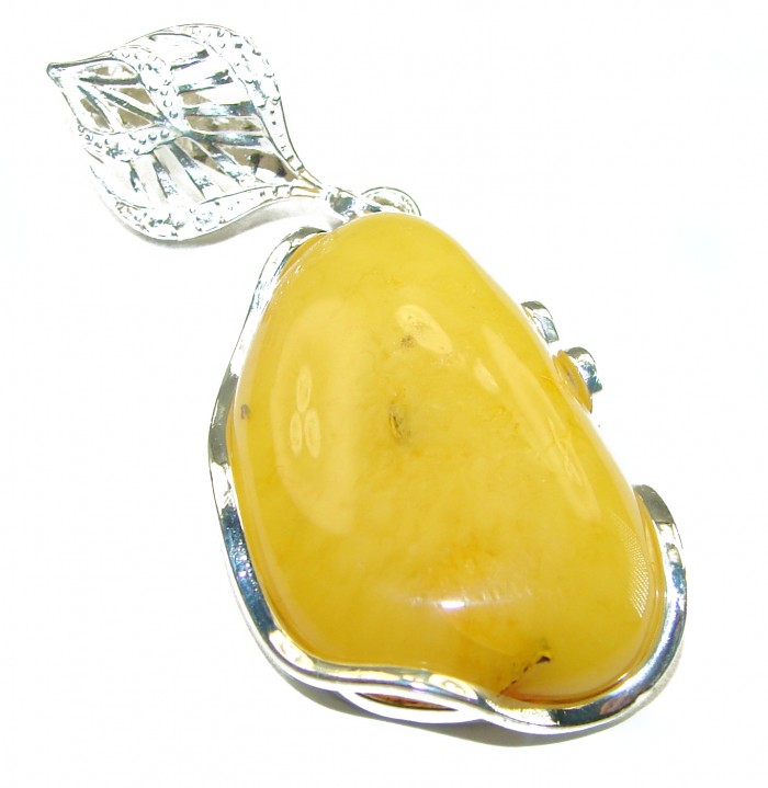 Butterscotch Baltic Amber .925 Sterling Silver handmade Pendant - photo 3