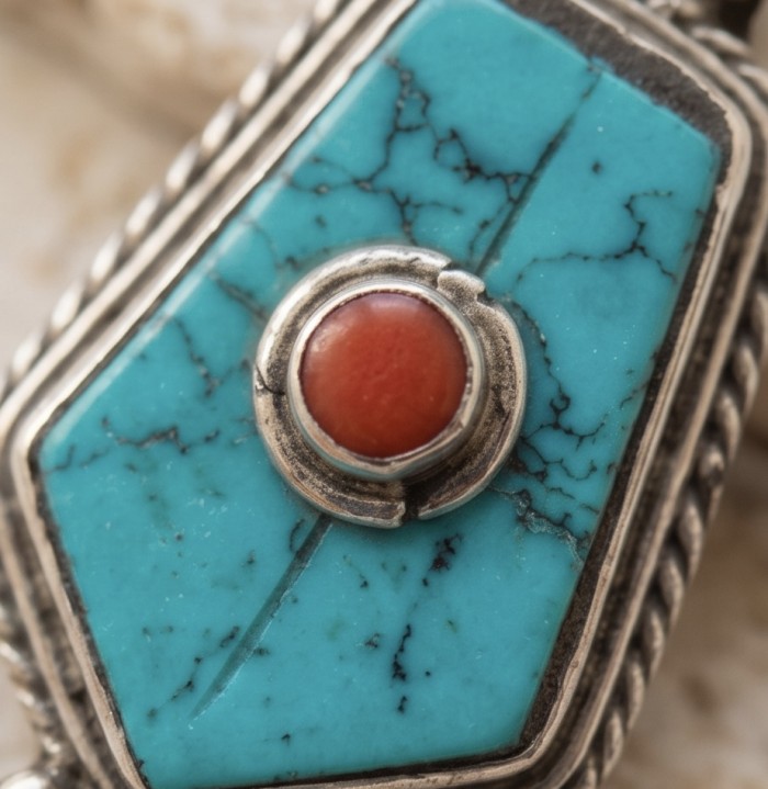 Solid Turquoise Coral Silver earrings - photo 3