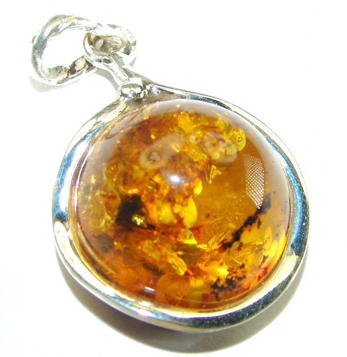 Vintage Beauty authentic Baltic Amber .925 Sterling Silver handcrafted pendant - photo 1