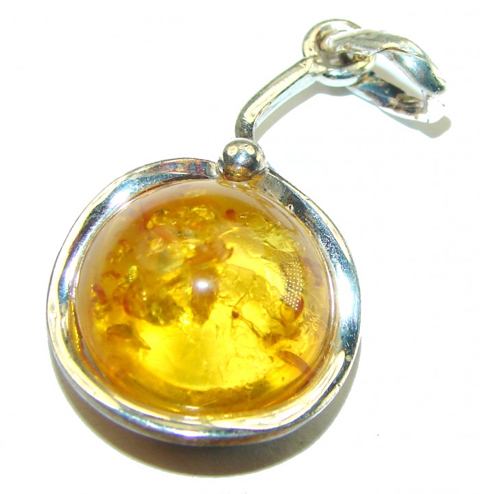 Vintage Beauty authentic Baltic Amber .925 Sterling Silver handcrafted pendant - photo 2