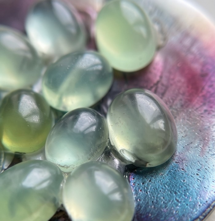 Large 3 1/2 inches long Rainbow Abalone Prehnite Silver Tone handcrafted Pendant - photo 3
