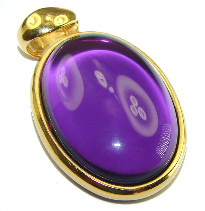 Vintage Design Amethyst 14K Gold over .925 Sterling Silver handcrafted Pendant - photo 3