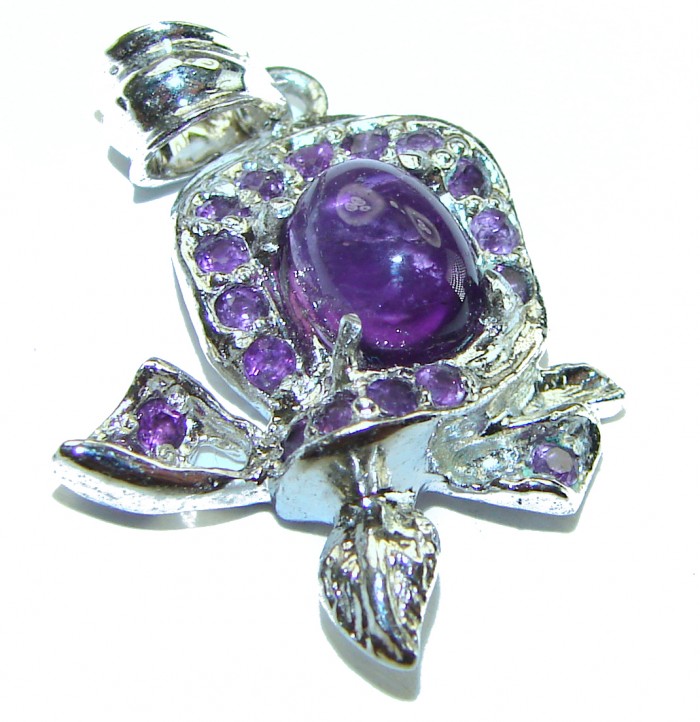4.5 carat Amethyst .925 Sterling Silver handcrafted Pendant - photo 1