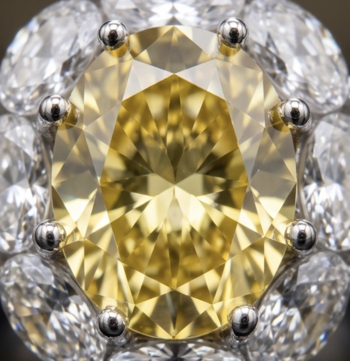 Splendid emerald cut 10.2 carat yellow Sapphire .925 Sterling Silver brilliantly handcrafted ring s. 9 1/4 - Close-up of splendid emerald cut 10.2 carat yellow sapphire ring.