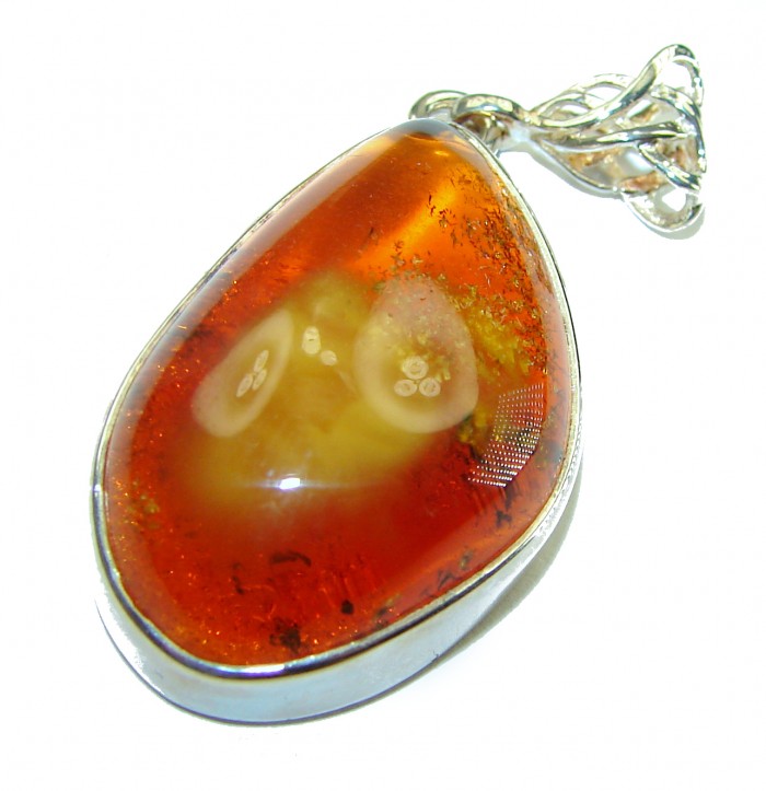 Vintage Beauty authentic Baltic Amber .925 Sterling Silver handcrafted pendant - photo 2