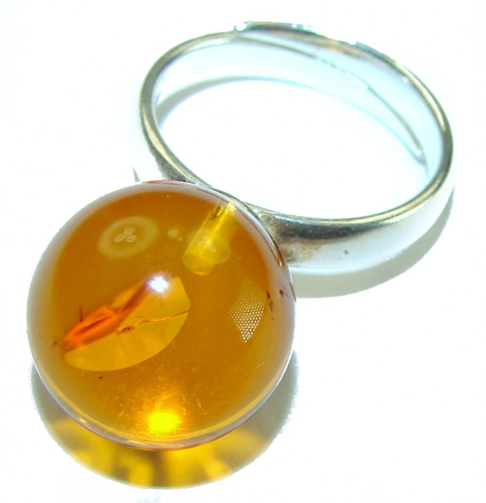 Beauty of the Sea natural Baltic Amber .925 Sterling Silver handcrafted ring; s. 5 1/4 - photo 1