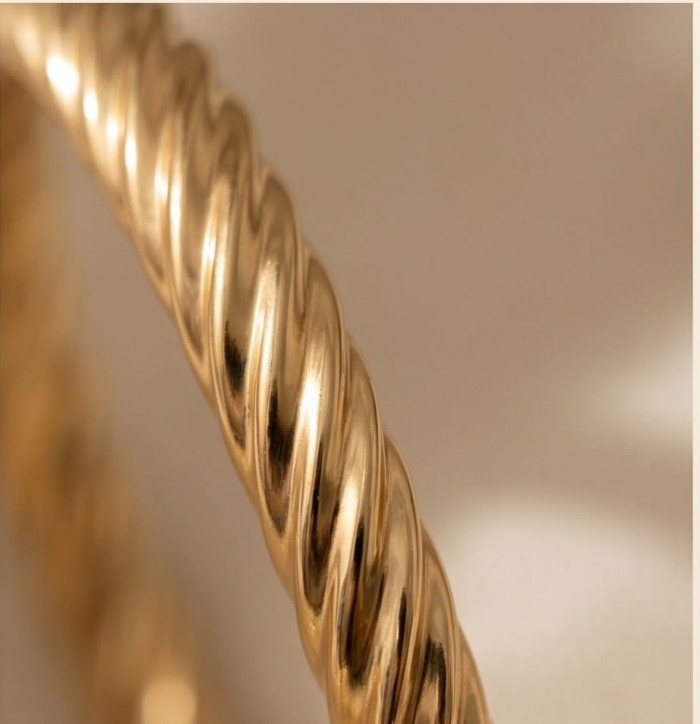 Allure Golden tone handcrafted Stylish midium size Hoop earrings - photo 2