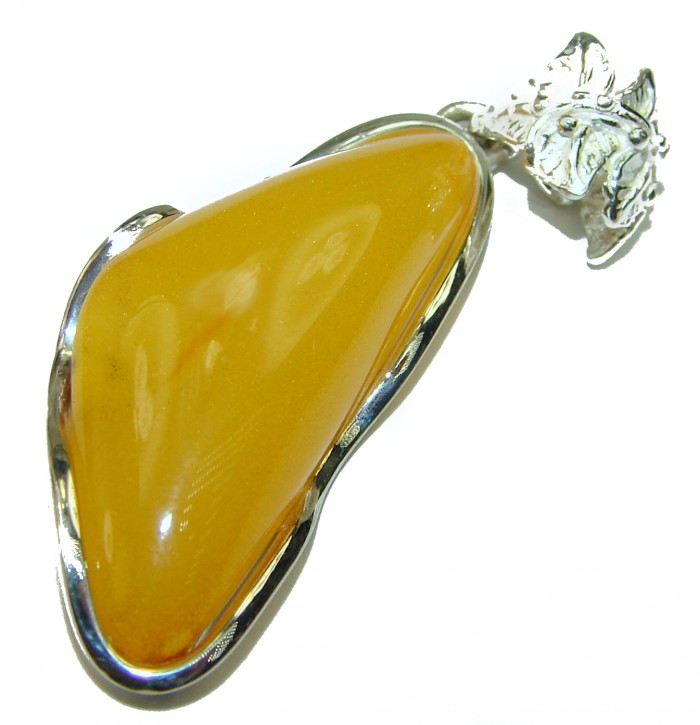 Butterscotch Baltic Amber .925 Sterling Silver handmade Pendant - photo 1