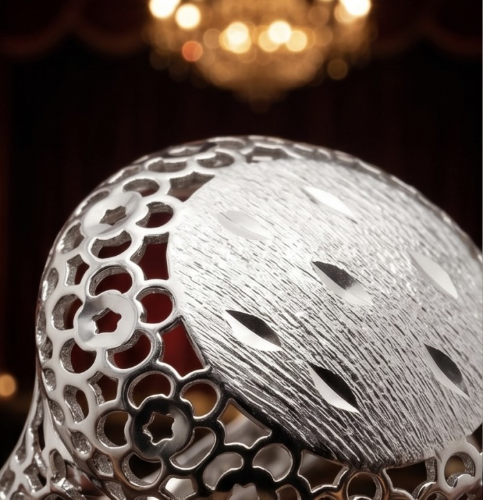 Casablanca - authentic .925 Sterling Silver brilliantly handcrafted ring s. 7 - Close-up of decorative details on sterling silver Casablanca jewelry.