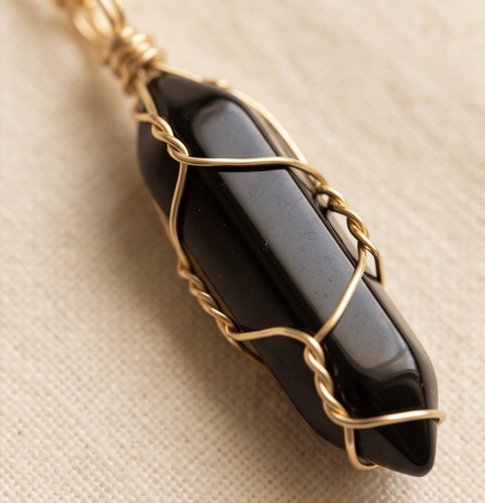 Bohemian Style genuine Onyx Goldenhandcrafted Necklace - photo 3