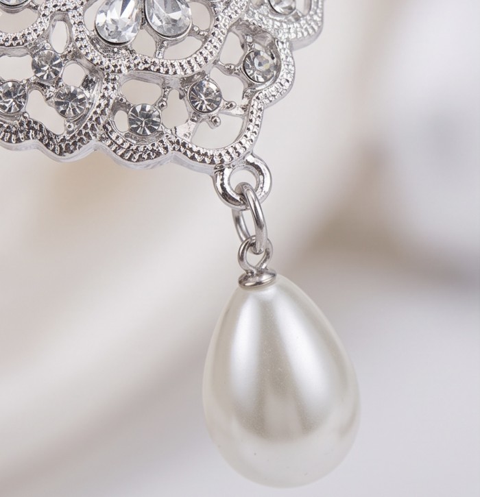 Oceania pear 26.8 carat Topaz Silver Handcrafted Brooch - photo 2