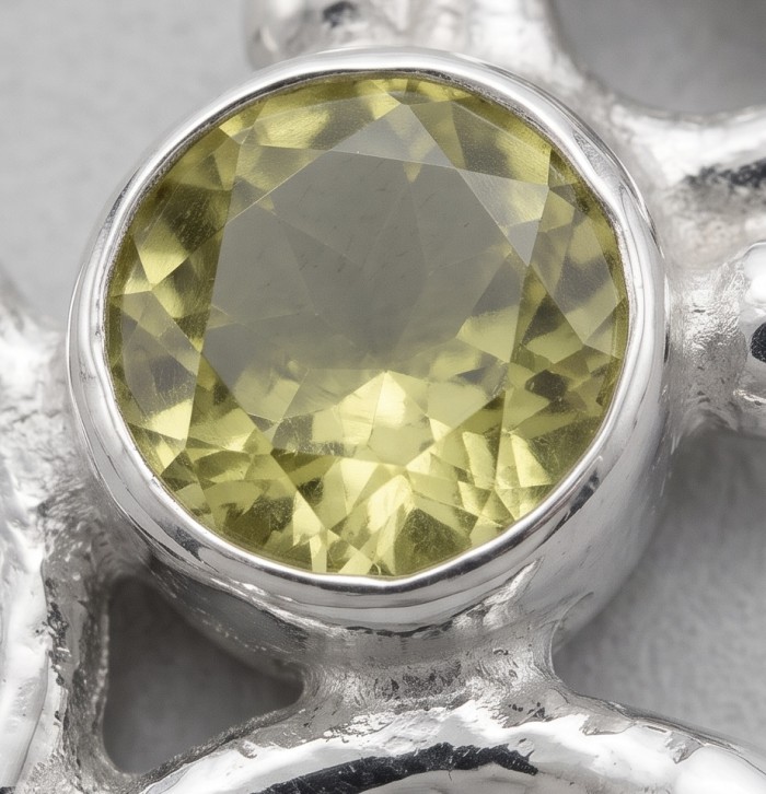 Victoria Authentic 3.0 carat Brazilian Citrine Silver handcrafted Statement Pendant - photo 3