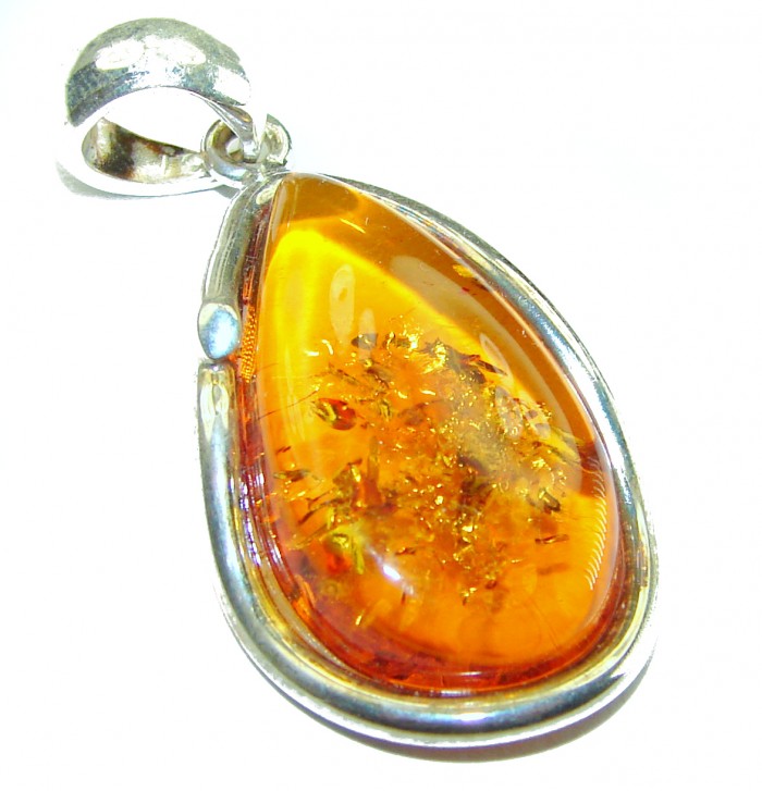 Vintage Beauty authentic Baltic Amber .925 Sterling Silver handcrafted pendant - photo 2