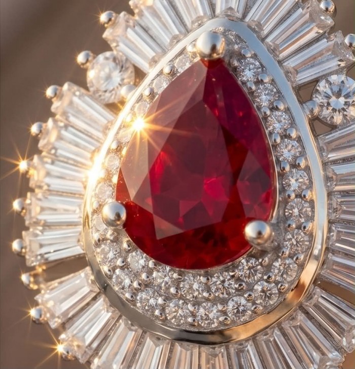 Magnificent Jewel 5.2 carat Ruby .925 Sterling Silver handcrafted incredible Pendant - Close-up of Magnificent Jewel 5.2 carat Ruby in Sterling Silver.