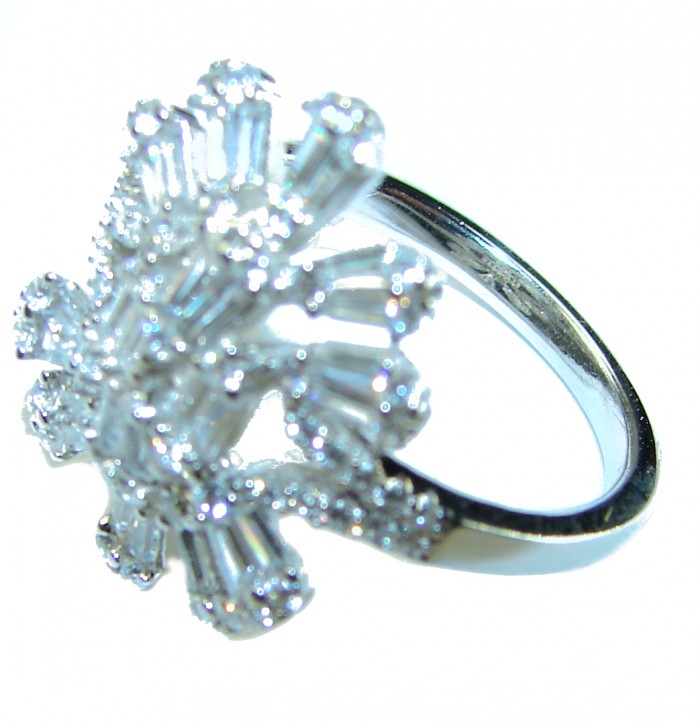 Exclusive 4.9 carat White Topaz .925 Sterling Silver handcrafted ring size 7 - photo 1