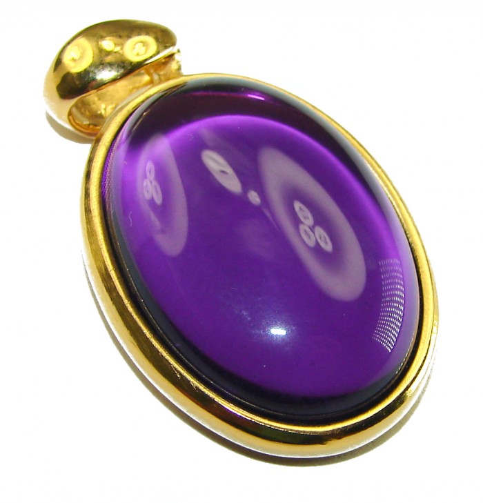 Vintage Design Amethyst 14K Gold over .925 Sterling Silver handcrafted Pendant - photo 1