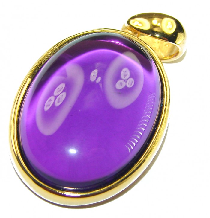 Vintage Design Amethyst 14K Gold over .925 Sterling Silver handcrafted Pendant - photo 2