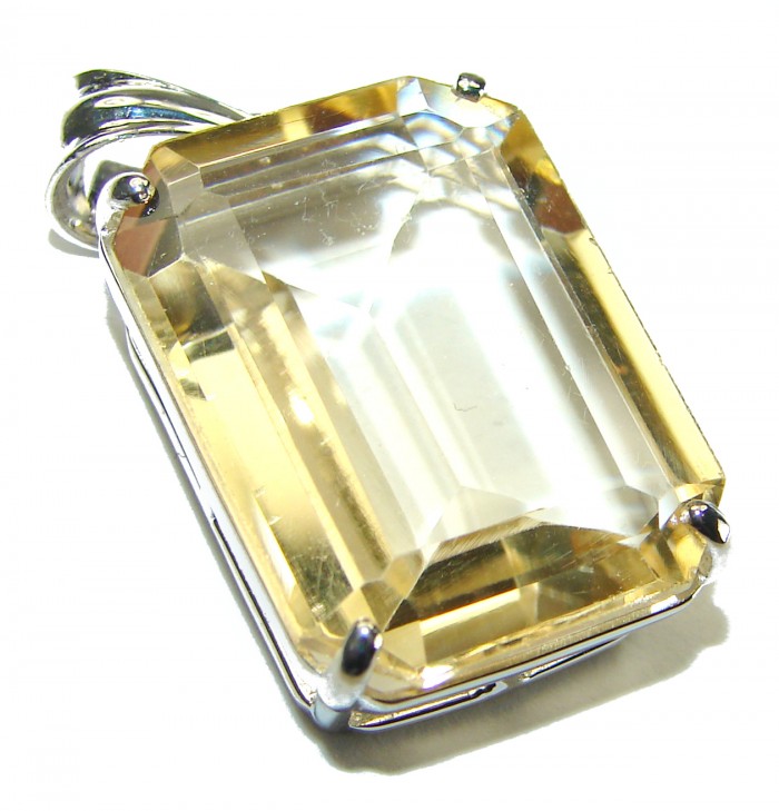 15.3 carat Lemon Quartz .925 Sterling Silver handcrafted pendant - photo 1