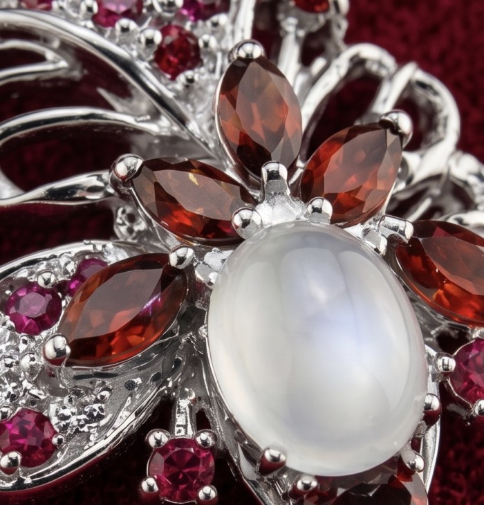Vintage Beauty 12.9 carat ROSE QUARTZ 18K Gold over .925 Sterling Silver handcrafted pendant - photo 3
