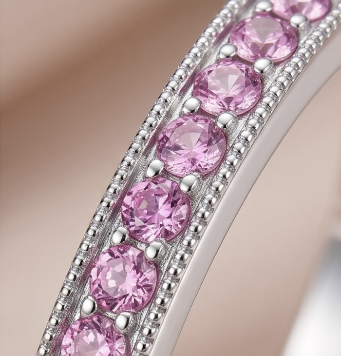 Luxurious 8.4 carat Pink Topaz Silver handcrafted Bracelet - photo 3
