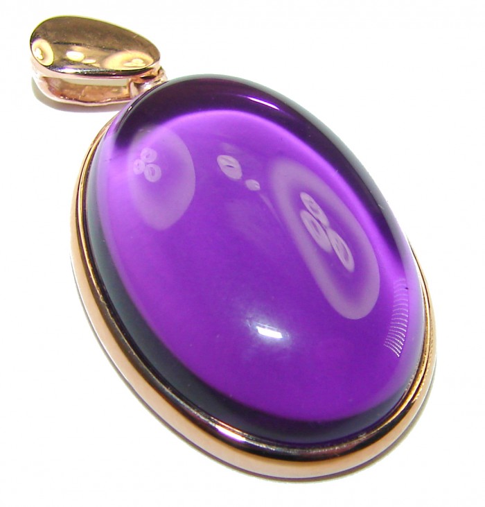 Vintage Design Amethyst 14K Gold over .925 Sterling Silver handcrafted Pendant - photo 1