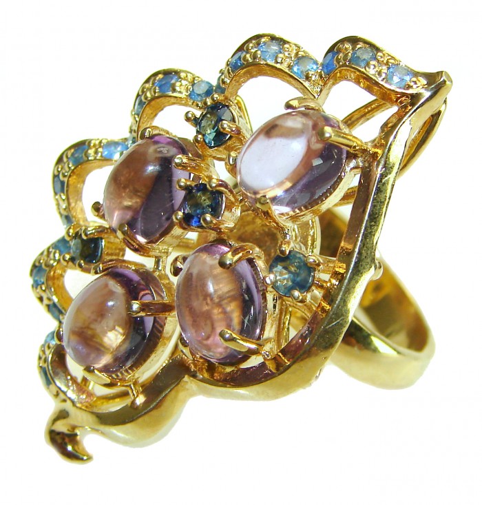 Miabella Amethyst Sapphire 14K Gold over .925 Sterling Silver ring size 7 - photo 2