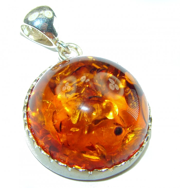 Vintage Beauty authentic Baltic Amber .925 Sterling Silver handcrafted pendant - photo 3