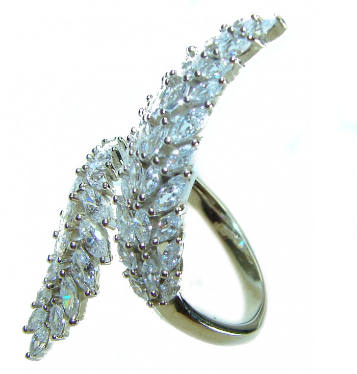 Dazzling Star Exclusive White Topaz .925 Sterling Silver handcrafted ring size 8 - photo 1
