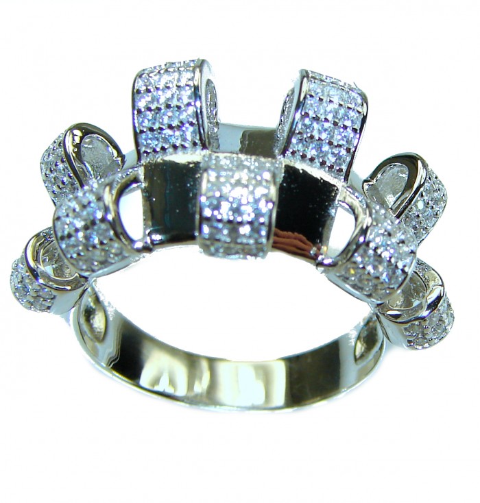 Fabulous White Topaz .925 Sterling Silver brilliantly handcrafted ring s. 7 1/4 - photo 2