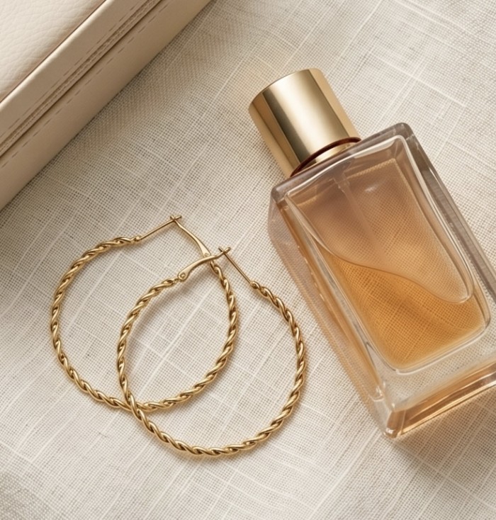 Allure Golden tone handcrafted Stylish Hoop earrings - photo 2