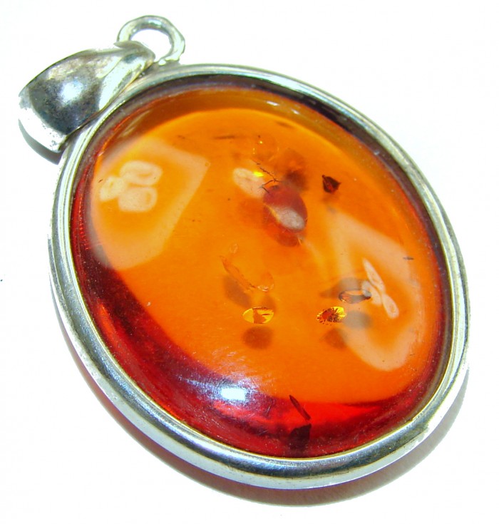 Vintage Beauty authentic Baltic Amber .925 Sterling Silver handcrafted pendant - photo 1