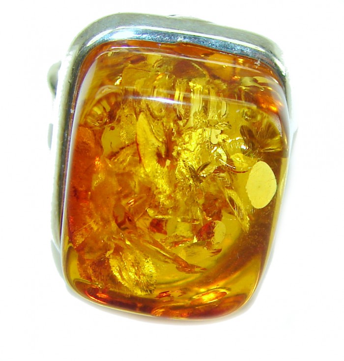 Beauty of the Sea natural Baltic Amber .925 Sterling Silver handcrafted ring; s. 7 1/4 - photo 3