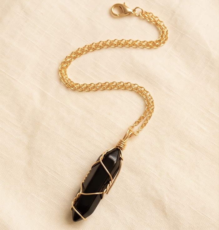 Bohemian Style genuine Onyx Goldenhandcrafted Necklace - photo 4